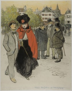 Gentleman Watching a Couple Promenading, c. 1895, Théophile-Alexandre Steinlen, French, born
