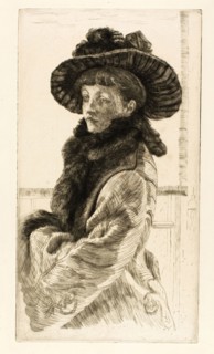 Mavourneen, 1876, James Tissot, French, 1836-1902, France, Drypoint and etching on cream laid