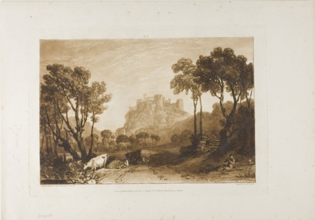 The Castle Above the Meadows, published February 20, 1808, Joseph Mallord William Turner (English,