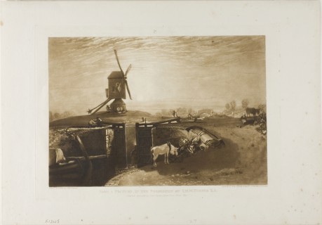 Windmill and Lock, plate 27 from Liber Studiorum, published June 1, 1811, Joseph Mallord William