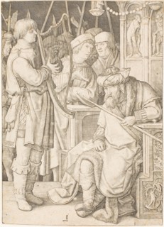 David Playing the Harp Before Saul, c. 1508, Lucas van Leyden, Netherlandish, c. 1494-1533,
