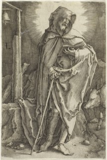 Saint Anthony, c. 1521, Lucas van Leyden, Netherlandish, c. 1494-1533, Netherlands, Engraving in