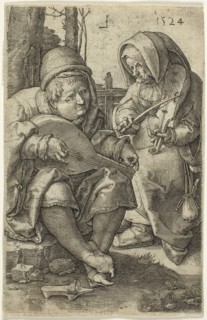 The Musicians, 1524, Lucas van Leyden, Netherlandish, c. 1494-1533, Netherlands, Engraving in black