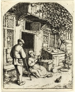 The Woman Winding upon a Reel, c. 1668, Adriaen van Ostade, Dutch, 1610-1685, Holland, Etching in