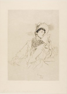Woman Smoking a Cigarette, 1888, Daniel Urrabieta Vierge, French, born Spain, 1851-1904, France,