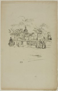 The Pantheon, from the Terrace of the Luxembourg Gardens, 1893, James McNeill Whistler, American,