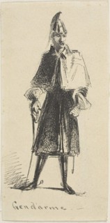 Gendarme, 1855, James McNeill Whistler, American, 1834-1903, United States, Pen and black ink over