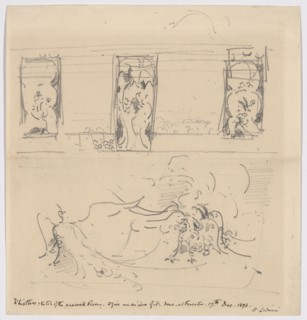 Sketch of the Peacock Room, 1898, James McNeill Whistler, American, 1834-1903, United States,