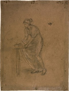 Draped Model with Small Table, 1866/69, James McNeill Whistler, American, 1834-1903, United States,