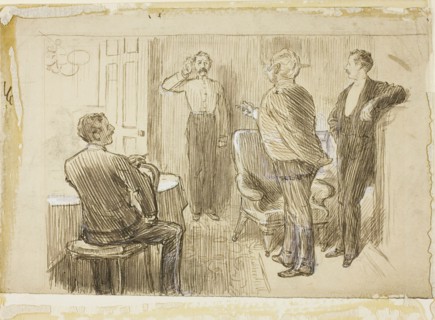 Officer and Orderly, 1870/91, Charles Keene, English, 1823-1891, England, Pen and brown ink, with