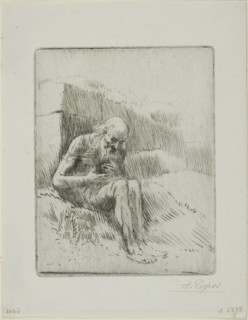 Job, second plate, 1884, Alphonse Legros, French, 1837-1911, France, Etching and drypoint on ivory