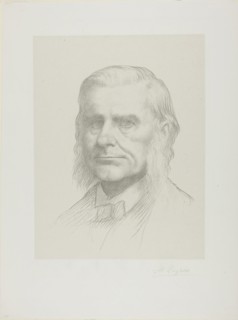 Portrait of Professor Huxley, 1891, Alphonse Legros, French, 1837-1911, France, Lithograph in black