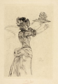 Modernity, 1883, Félicien Rops, Belgian, 1833-1898, Belgium, Drypoint on cream wove paper, 189 ×