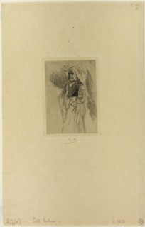 Young Breton Woman, n.d., Félicien Rops, Belgian, 1833-1898, Belgium, Etching and drypoint on cream