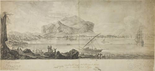 View of the City and Harbor of Palermo with a View of Monte Pellegrino, n.d., Adrien Manglard,