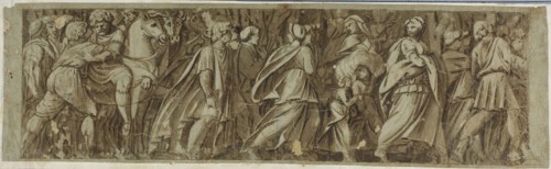Sabines Crossing the River Tiber to Attend the Roman Games, n.d., After Polidoro Caldara, called