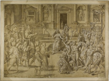 Pope Sylvester Blessing the Emperor Constantine, n.d., after Giulio Pippi, called Giulio Romano,