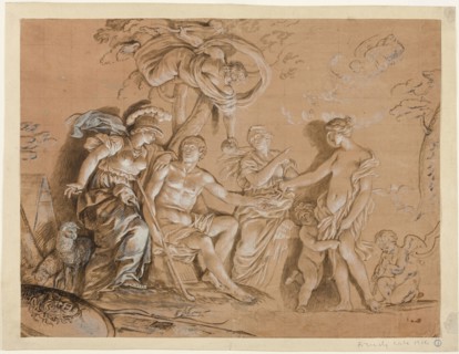 Judgement of Paris, n.d., Possibly François Le Moyne, French, 1688-1737, France, Brush and brown