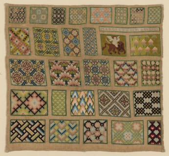Sampler, 1713, Margreta Bem (German, active 1713), Germany, Linen, plain weave, with twenty nine