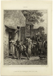 The Morning of the First Day of the Year, c. 1864, Charles Émile Jacque (French, 1813-1894),