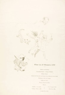 Le crocodile, Menu, 1896, Henri de Toulouse-Lautrec, French, 1864-1901, France, Lithograph on cream