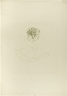 Luce Myrès, in Profile, 1895, Henri de Toulouse-Lautrec, French, 1864-1901, France, Color