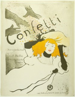 Confetti, 1894, Henri de Toulouse-Lautrec, French, 1864-1901, France, Color lithograph on cream