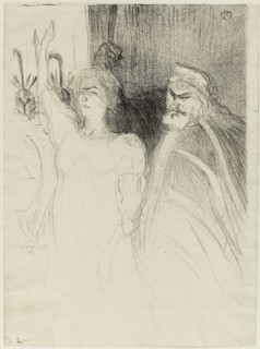 Bartet and Mounet-Sully, in Antigone, 1893, Henri de Toulouse-Lautrec, French, 1864-1901, France,