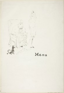 The Naked Girl, Menu, 1898, Henri de Toulouse-Lautrec, French, 1864-1901, France, Color lithograph