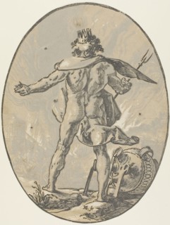 Pluto, plate four from Demogorgon and the Dieties, c. 1588–90, Hendrick Goltzius, Dutch, 1558-1617,
