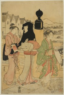 Women Crossing Nihonbashi Bridge, c. 1786, Torii Kiyonaga, Japanese, 1752-1815, Japan, Color