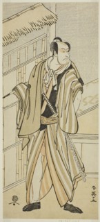 The Actor Ichikawa Ebizo (Danjuro V) as Banzui Chobei in the Play Gozen-gakari Sumo Soga, Performed