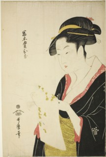 Tomimoto Toyohina, c. 1793, Kitagawa Utamaro ??? ??, Japanese, 1753 (?)-1806, Japan, Color