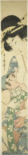Mother Nursing Child, c. 1806/31, Kitagawa Utamaro II, Japanese, died 1831 (?), Japan, Color