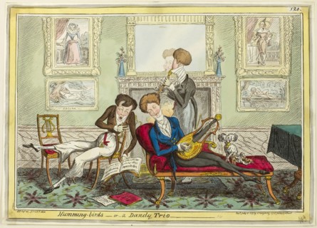 Humming Birds, or A Dandy Trio, published July 15, 1819, George Cruikshank (English, 1792-1878),