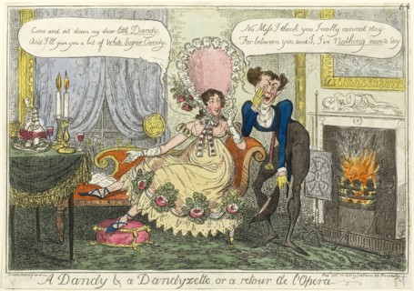 A Dandy & a Dandyzette, published October 25, 1818, George Cruikshank (English, 1792-1878),
