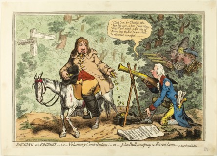 Begging no Robbery, i.e. Voluntary Contribution, or John Bull Escaping a Forced Loan, published