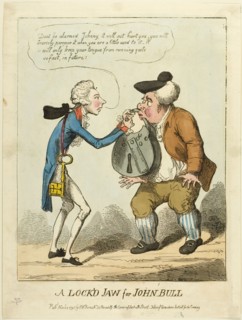 A Lock’d Jaw for John Bull, published November 23, 1795, Unknown Artist (English, late 18th-early