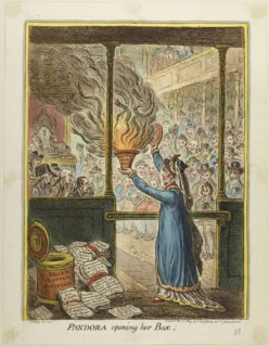 Pandora Opening her Box, published February 22, 1809, James Gillray (English, 1756-1815), published