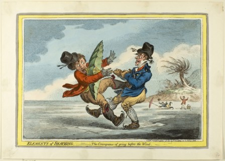 The Elements of Skating: The Consequence of Going Before the Wind, 1805, James Gillray (English,