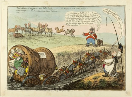 The State Waggoner and John Bull, 1804, James Gillray (British, 1756-1815), published by Hannah