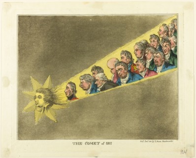 The Comet of 1811, 1811, Published by T. Moon, English, 19th century, England, Hand-colored etching