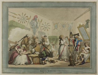 French Barracks, published August 12, 1791, Thomas Rowlandson, English, 1756-1827, England,