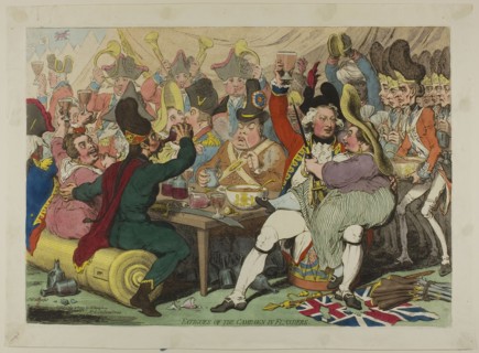 Fatigues of the Campaign in Flanders, published May 20, 1793, James Gillray (English, 1756-1815),