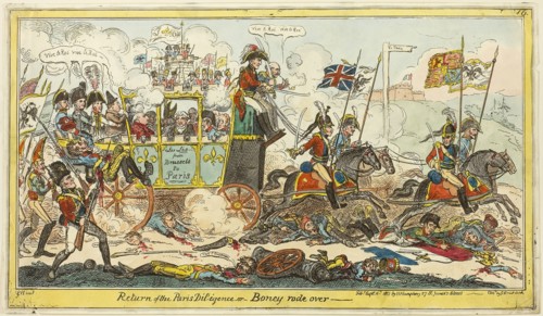Return of the Paris Diligence, published September 6, 1815, George Cruikshank (English, 1792-1878),