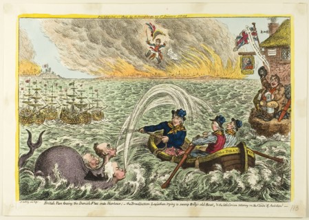 British Tars, Towing the Danish Fleet into Harbour, published October 1, 1807, James Gillray