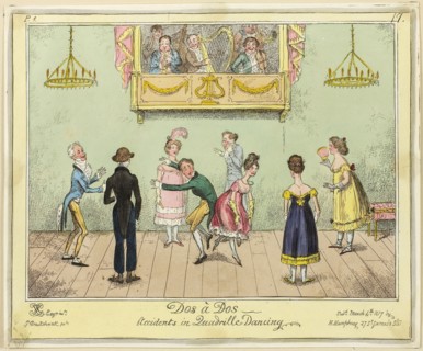 Dos-a-dos, Accidents in Quadrille Dancing, published March 4, 1817, George Cruikshank (English,