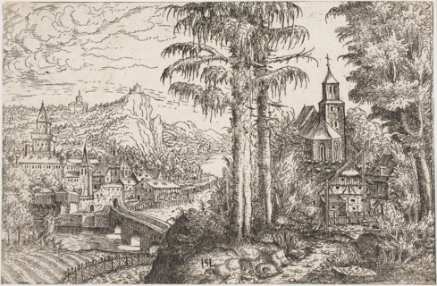 Landscape with a Church, 1553, Hanns Lautensack, German, 1524-1560/66, Germany, Etching printed on