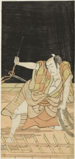 The Actor Ichikawa Danjuro V as Issun Tokubei in Act Eight of the Play Natsu Matsuri Naniwa Kagami