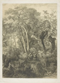 Fishing Family at the Edge of a Stream, 1860, Charles-André Malardot, French, 1817-1879, France,